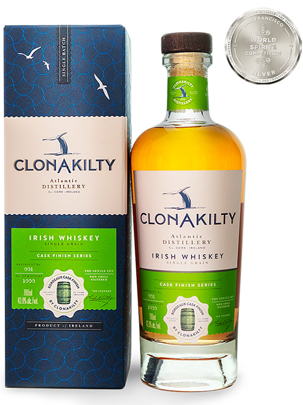 Clonakilty Single Grain Bordeaux Cask Finish Whiskey